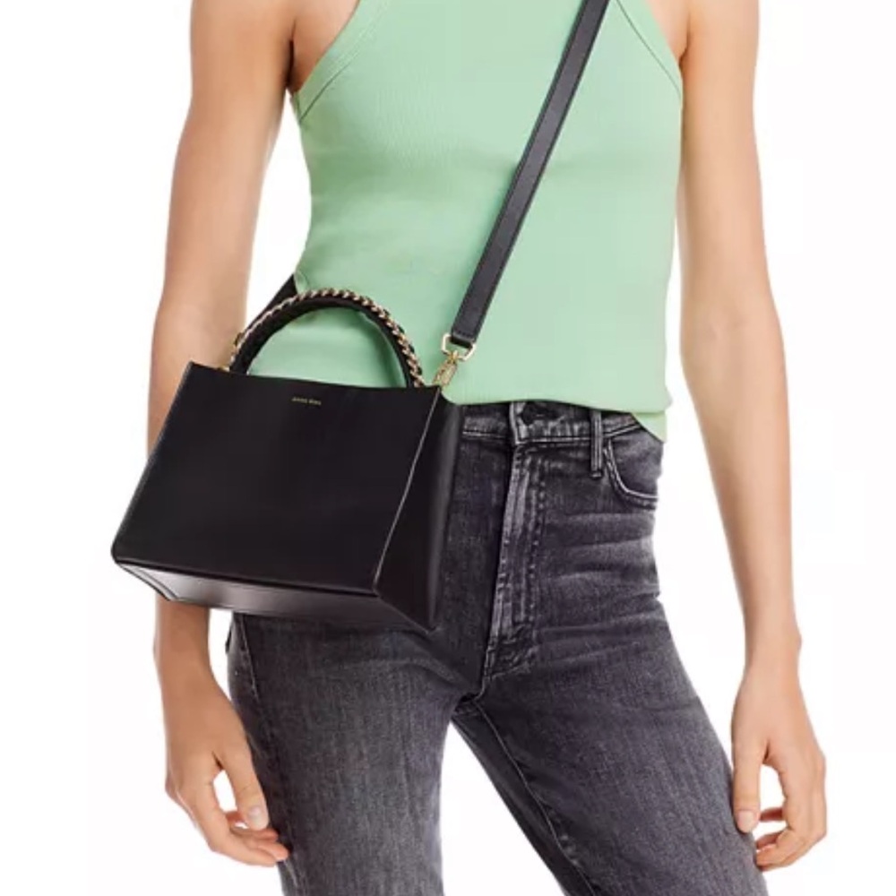 Anine Bing Satchel with Gold Chain Handle.